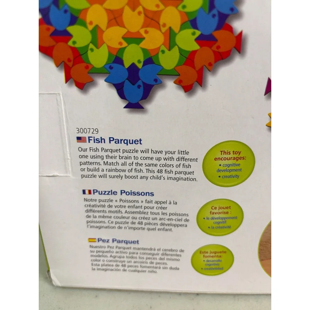 HABA Fish Parquet Wooden STEM Learning Puzzle 48 Double Sided Pieces‎ Ages 3+